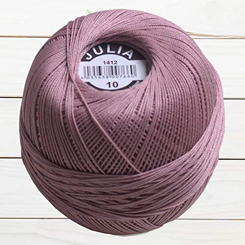 GB Wolle JULIA Häkelgarn 10 100% Baumwolle 50g 280m Filethäkeln Filethäkelgarn (Rose 1412)