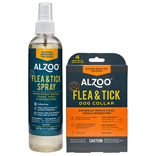 Flea & Tick Dog Collar and 8 Fl. Oz. Flea & Tick Repellent Spray for Dogs, Medium-Sized Dogs: 16-40 lbs, 100% Plant-Based Active Ingredients Flea & Tick Dog Collar and 8 Fl. Oz. Flea & Tick Repellent Spray for Dogs, Medium-Sized Dogs: 16-40 lbs, 100% Plant-Based Active Ingredients