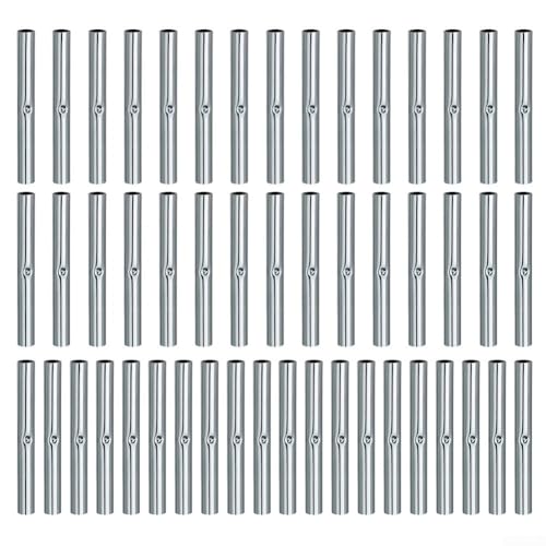 Zilimontt Kit de connecteurs de cadre de tente d'extérieur - Tubes de rechange en métal pour poteaux en fibre de verre - Équipement de camping - Pièces de soutien - 50 pièces (6 mm)