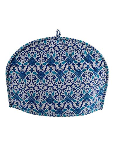Image of Blue Ombre Mandala Cotton Handmade Designs Tea Cozy Creative Tea COSI Indian Mandala Tea Cozies Tea Pot Cover 14x11 Inch