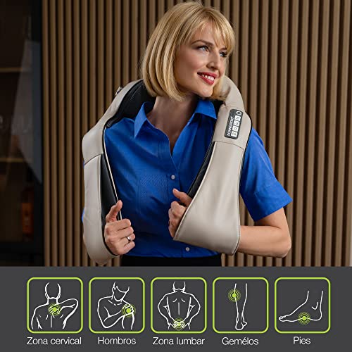Donnerberg-Masajeador-Cervical-y-Espalda-con-Calor-Infrarrojo-Masajeador-de-cuello-y-hombros-alivia-contracturas-reduce-el-estres-7-ANOS-DE-GARANTIA-Calidad-Alemana-Regalo-Original