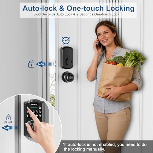 Image of Smart Deadbolt Door Lock with Keypad, Fingerprint Keyless Entry Door Lock, Electronic Keypad Deadbolt for Front Door, Biometric, Anti-Peeping Password, Auto Lock, Easy Installation