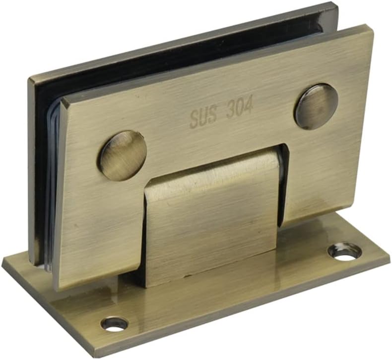 Heavy Duty 90 Degree Glass Door Cupboard Showcase Cabinet Clamp Glass Shower Doors Hinge Replacement Parts Wall-to-Glass (Oil Rubbed Bronze)