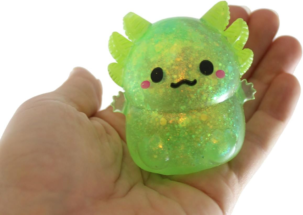 Set of 2 Animal Sugar Balls - Axolotl and Capybara - Syrup Molasses Thick Glue/Gel Stretch Ball - Ultra Squishy and Moldable Slow Rise Relaxing Sensory Fidget Stress Toy Cute Adorable (Random Colors)