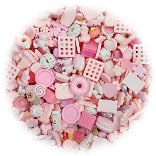 Image of Ulalaza 100pcs Slime Charms Mixed Set Resin Flatback Making Supplies For DIY Craft Making And Ornament Scrapbooking Beads Assorted Candy Fruit Cake Ornament