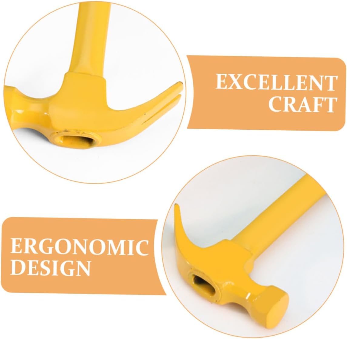 Claw Hammer 0.8 Lb Integrated Steel Handle Woodworking Nail Hammer Non-slip Grip with Wall Nail Remover for Carpentry and Home Repair