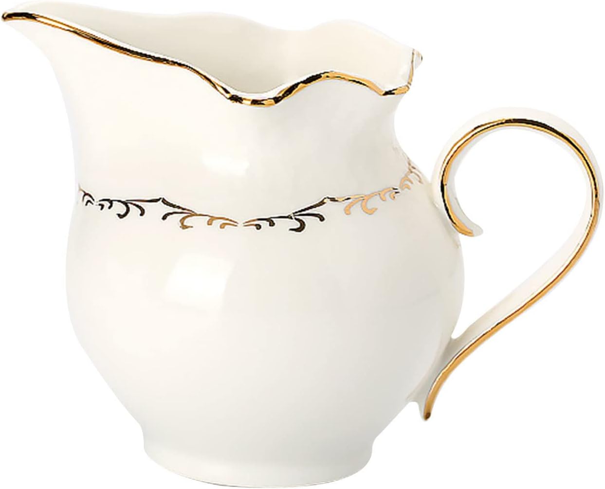 Ceramic Salt Storage Jar, Ceramic Sugar Bowl with Lid and Milk Jug, Cream and Sugar Pot, Creamer Jug Sugar Jar, Coffee Serving Set, Cream Pitcher -White-Milk Jug ( Color : White , Size : Milk Jug+Suga