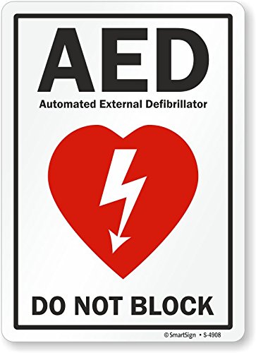 Smartsign S-4908-EU-14�uAED - �u���b�N���Ȃ��v�r�j�[�����x���A����35.64cm�A��25.4cm�A����0.58�C���`