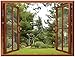 wall26 Beautiful Garden View from Inside a Window Removable Wall Sticker Wall Mural - 36