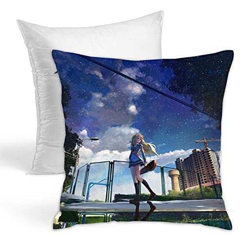 四月は君の嘘 (6) 正方形 両面タイプ スロー枕 抗菌防臭、洗いやすい、 スパンコール枕（枕芯を含む） 背当て 装飾枕 座布団 アニメ周辺 誕生日プレゼント 45x45cm