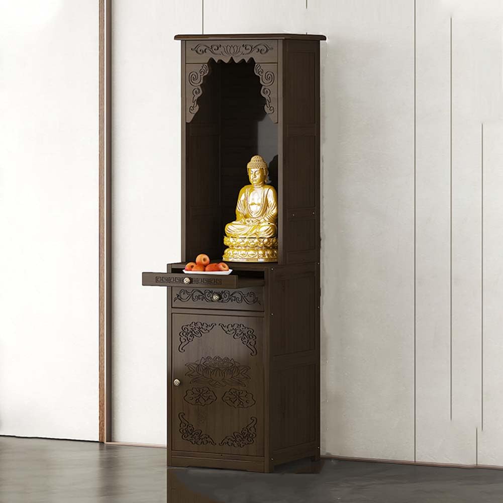 Personal Shrine Altar Table, Altar Table with Storage, Altar Cabinet, Meditation Prayer Table, Buddhist Altar, Meditation Chinese Buddha Niche Cabinet (40cm)