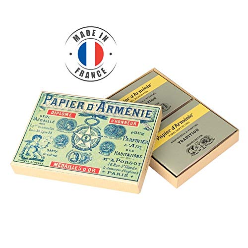 Papier d'Arménie  Coffret 1900 Papier d'Arménie  Boite de 12 Carnets Papier d'Arménie Tradition  Désodorisant Naturel  Parfum d'intérieur