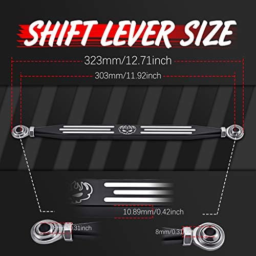 KATUR Motorcycle Skull Stripe Black CNC Shift Linkage Gear Shift Lever for Harley Davidson Softail Road King Electra Glide 1980-2017