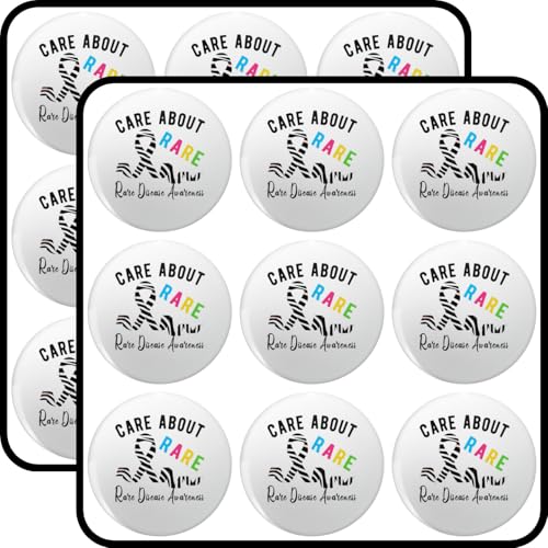 Rare Disease Day 2022 Zebra Care About Rare, Rare Disease Awareness 2" 18 Pack Scrapbooking Stickers Waterproof Vinyl Decals