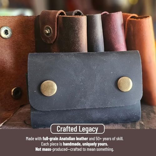 Black Leather Card Holder – Handmade Slim Wallet for Men - Image 5