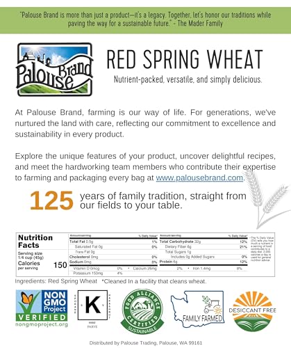 Palouse Brand FLR-HRS-3-KFT Hard Red Spring Whole Wheat Flour | 3 Lbs | Bread Flour thumb #4