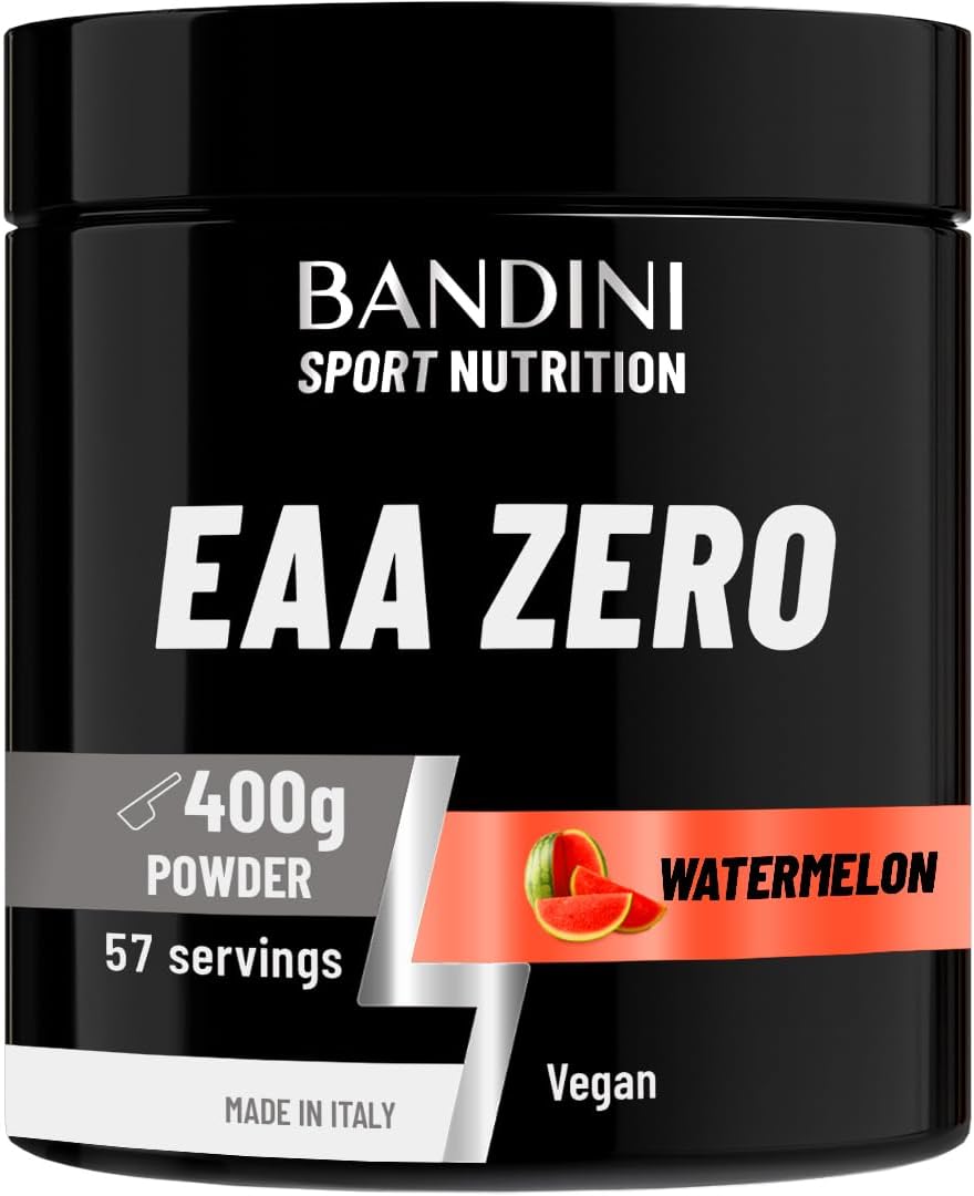 Bandini® EAA Essential Amino Acids | 400 g Powder | 9 Fermented Essential Aminoacids EAAs + BCAAs 2.1.1 & Vitamin B6 | Muscle Growth & Recovery | Intra, Pre & Post Workout | Vegan, Watermelon Flavour