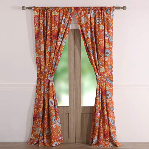 Greenland Home Curtain Panel Pair, 100% brushed microfiber polyester, Spice, 63 in L, W 42" x L 63" (2 Panels) - Image 2