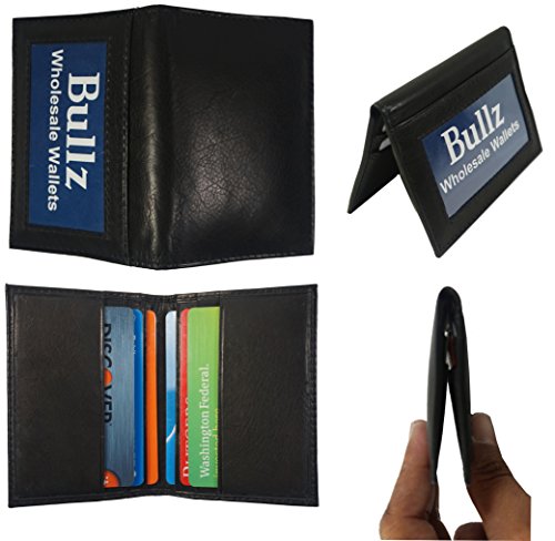 Leather Credit Card & Id Holder Slim Design Black Mens Wallet4