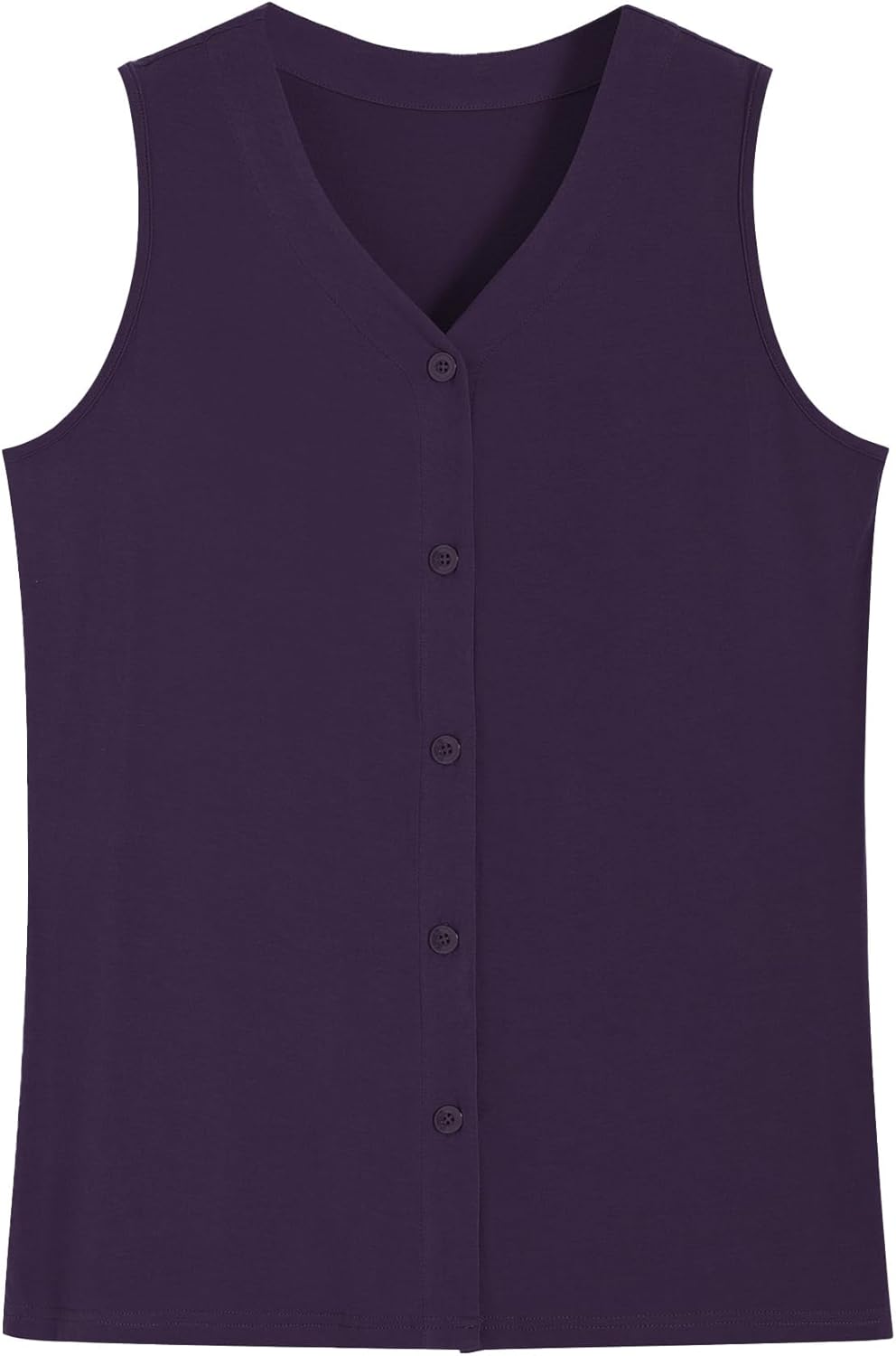 Latuza Women's Bamboo Viscose Button Up Pajama Tank Top and Shorts Lounge Set - Image 2