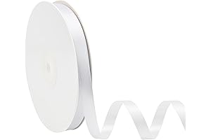 White Satin Ribbon 3/8 Inch, Double Face Ribbon for Crafts