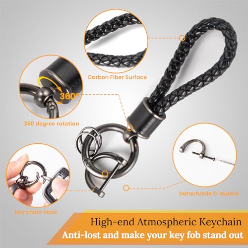 Image of Key Fob Cover for Audi, Braided Loop Keychain Accessory, Silver | Wear-resistant TPU shell, short PU braided loop, daily splash, scratch and drop protection, normal signal use, easy setup