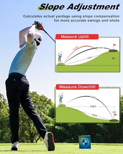 Image of Golf Rangefinder with Slope, 1200 Yards Range Finder Golf, 7X Magnification Laser Rangefinder with Flag Pole Locking Vibration, Rechargeable Range Finder with Magnet Stripe, Golf Accessories for Men