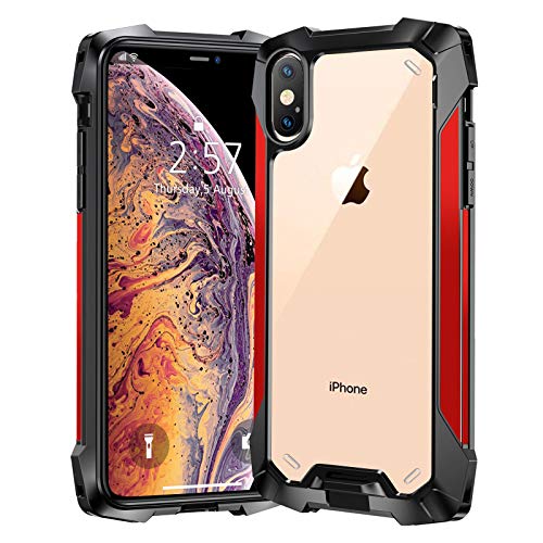 Beeasy Funda iPhone XS MAX,Carcasa Antigolpes Anti-Choques Anti-Arañazos Grado Militar Protección a Bordes y Cámara,Premiun Case para iPhone XS MAX,Rojo Cover