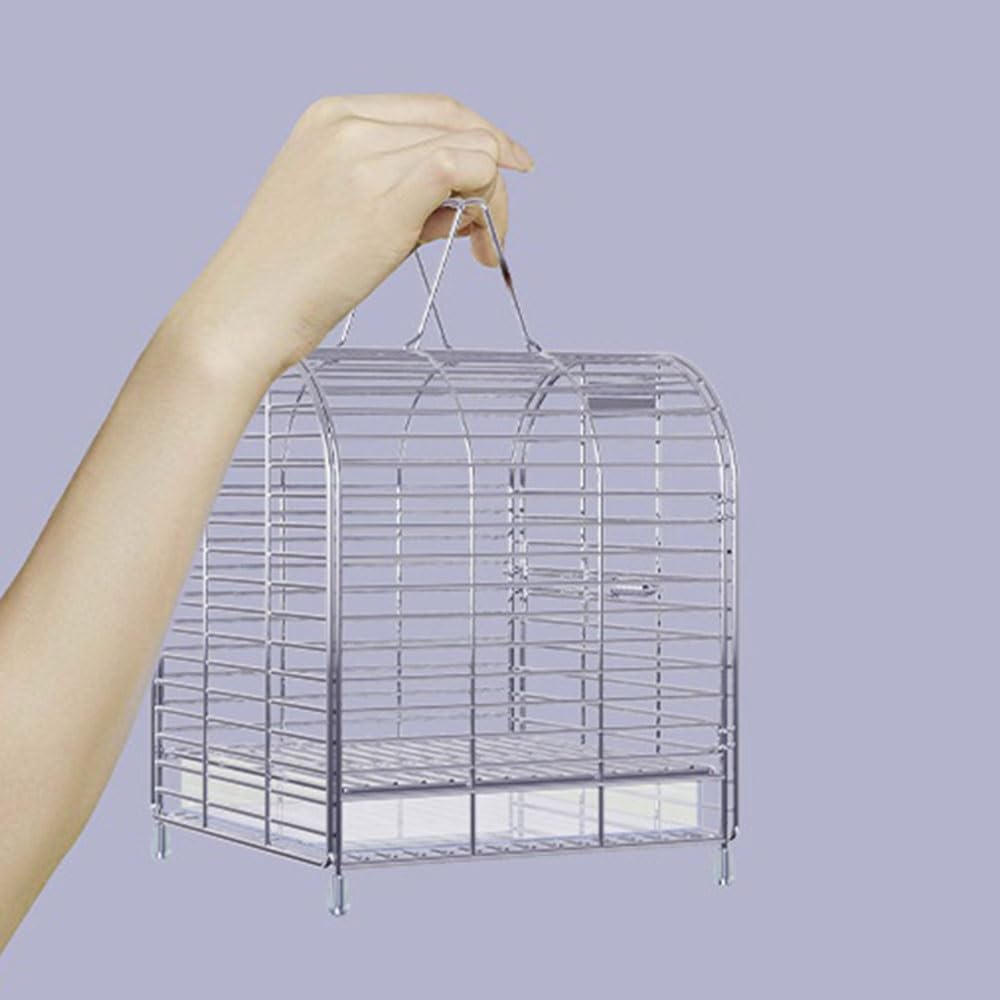 Gabbia Voliera Gabbia for uccelli in acciaio inossidabile, portatile, for animali domestici all'aperto, for trasportare pappagalli, passeri, canarini