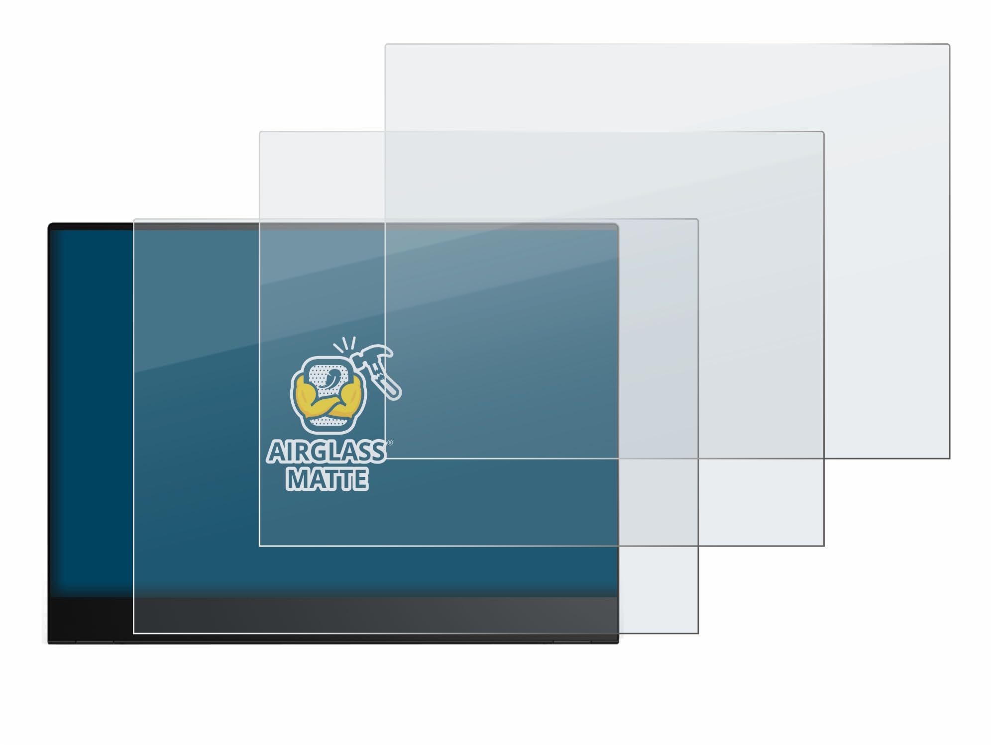 BROTECT Entspiegelungs Schutzglas für Lenovo ThinkVision M14t Gen 2 (3 Stück) Schutzfolie Matt [Extrem Kratzfest 9H, Anti-Reflex, Anti-Fingerprint]