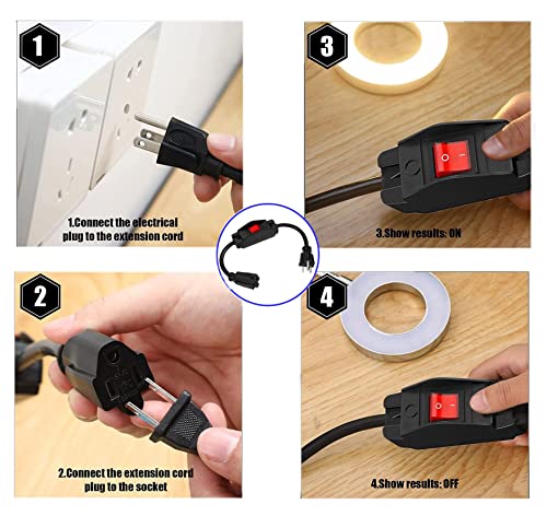 3 Prong Extension Cord With Waterproof Switch, 14Amp Heavy Duty 15A 125 V Waterproof Switch 1.5Ft, 1875 W Indoor/Outdoor Extension Cord For Appliances [Ul Listed], Black #TOP5