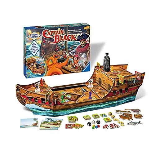 Ravensburger 22293 - Captain Black - Elektronisches Brettspiel für Erwachsene und Kinder ab 6 Jahren, Ideal für Spieleabende mit Freunden oder der Familie für 1-4 Spieler [Exklusiv bei Amazon]