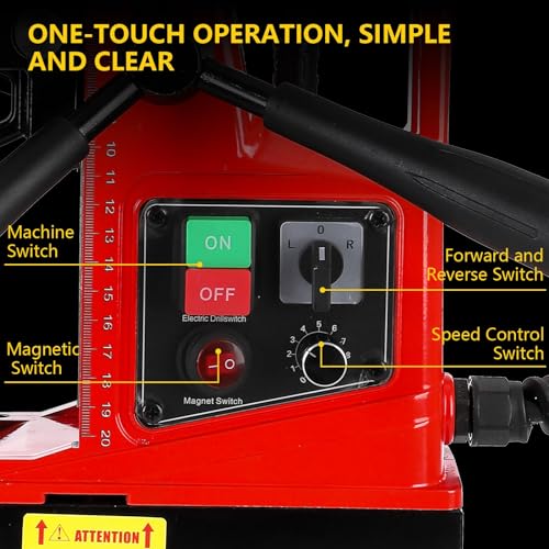 Image of Mag Drill Press, 1100W Power Magnetic Drill Presses, 1.6″ Boring Diameter, 550 RPM, 10 Speed for Industrial & Home Improvement
