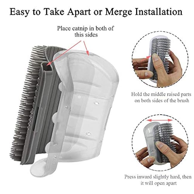 Kingtree Cat Corner Scratcher Self Groomer with Catnip, 2 Pack Softer Cat Face Scratchers Wall Corner Grooming Massage Combs for Long & Short Fur Cats-2k05gYF4