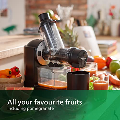 Philips Masticating Juicer 150W, 1L, NutriU Recipe App, XL Tube