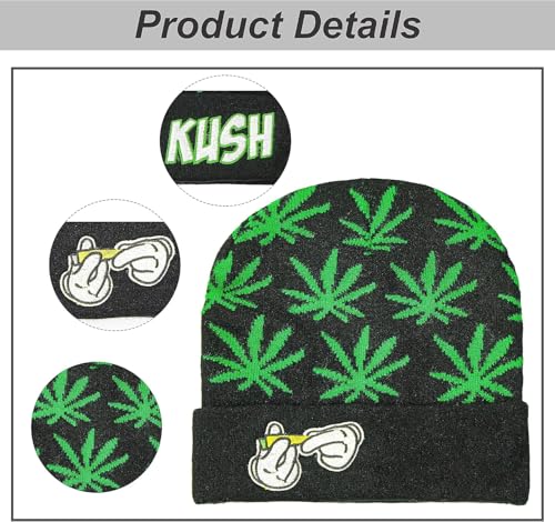 Utaly Weed Marijuana Beanies-Hat Rolling-Up Skully Cap (Style 01) - Image 3