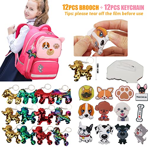 Moltby 134Pcs Dog Paw Party Favors Set - Dog Paw Print Bracelet Necklace Keychain Brooch Sticker Erasers Puppy Gift Bag For Kids Boys Girls Birthday Goodie Bags Animal Theme Supplies #TOP4
