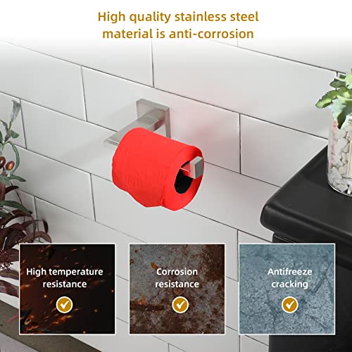Image of KOKOSIRI Toilet Paper Holder Brushed Nickel for Kitchen Bathroom Washroom Toilet Tissue Roll Paper Holder Stainless Steel, Wall Mounted B2006BR