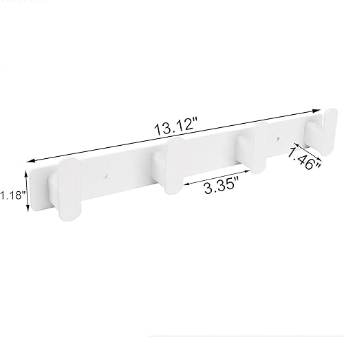 Miniatura 7 de TocTen Perchero para colgar en la pared, ganchos de pared resistentes de acero inoxidable 304 con 4 ganchos para colgar, toallero para abrigo,