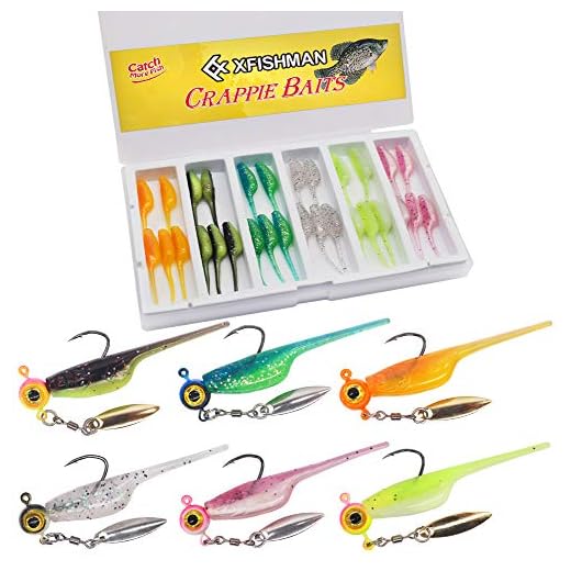 Crappie-Baits- Plastics-Jig-Heads-Kit-Shad-Minnow-Fishing-Lures-for Crappie-Panfish-Bluegill-40-Piece Kit - 30 Bodies- 10 Crappie Jig Heads (Baby SHAD 40 pc.KIT Combo 2)