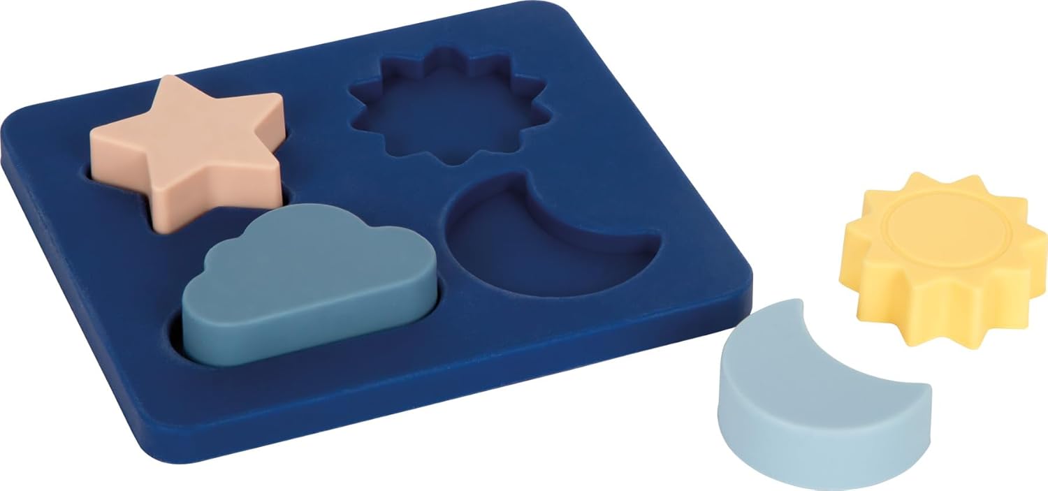 small foot Silicone Puzzle Pack of 4 BPA Free Motor Stackable Water Toys for Babies from 1 Year Old 12752