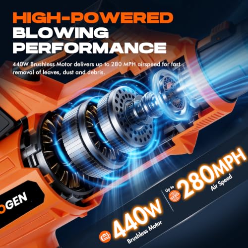 VIBOGEN Electric Leaf Blower Cordless 21V with 2x6.0Ah Battery and Charger — view 3