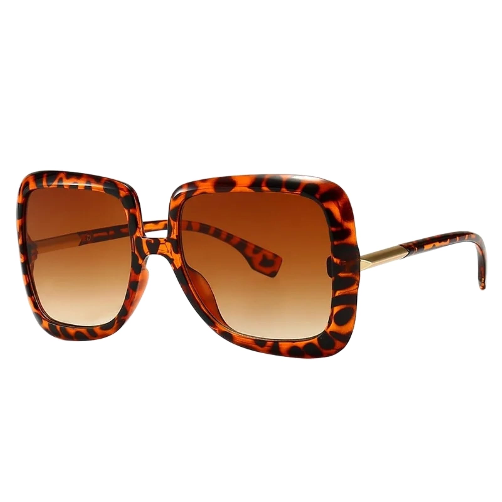 Lunettes de soleil femmes uv400 cadre marbre rétro grand format carré shades