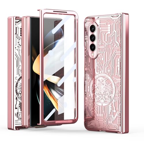 Coque Samsung Galaxy Z Fold 3 or rose fine en polycarbonate avec charnière