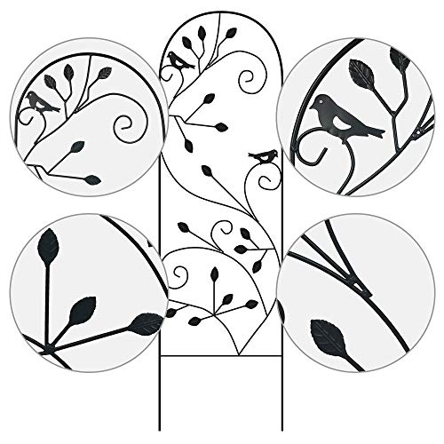 Amagabeli 2 Pack Black Garden Trellis For Climbing Plants 46" X 15" Black Sturdy Iron Potted Support Vines Vegetable Flower Patio Metal Wire Lattices Grid Trellises For Grape Cucumber Clematis #TOP2