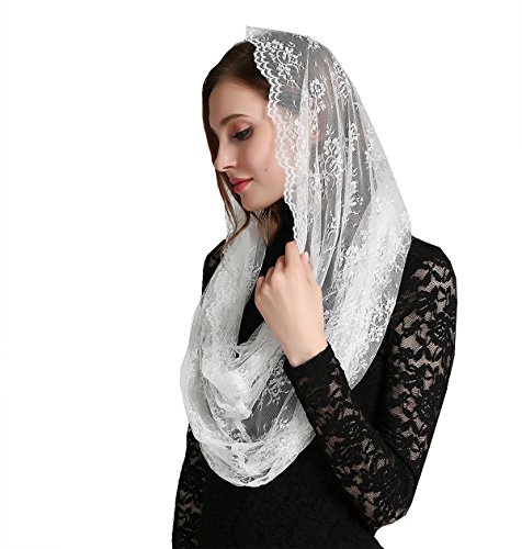 Church Veil Lace Catholic Mantilla Veil V44 (Ivory Wrap)