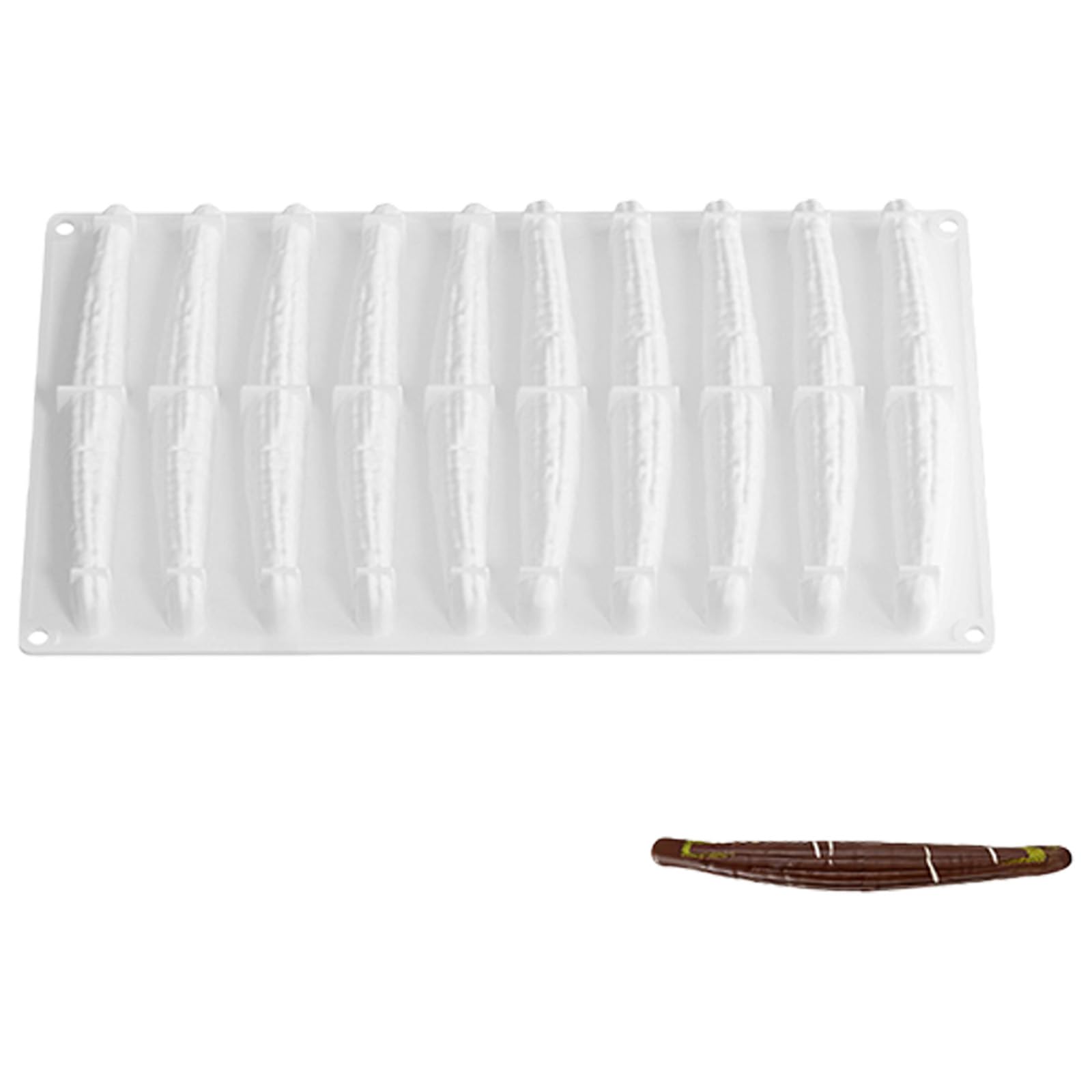 LUCKGONI 6 Cavity Long Silicone Cake Mould For Baking Even Dessert Home Or Parties