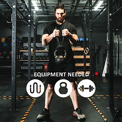 Rilla Rope Boomerang, Fitness Accessory Rope for Kettlebell, Dumbbell, Strength, Endurance Training, Flexibility, Crossfit, Home Gym, and Yoga, Multi Use Gym Equipment (Single)