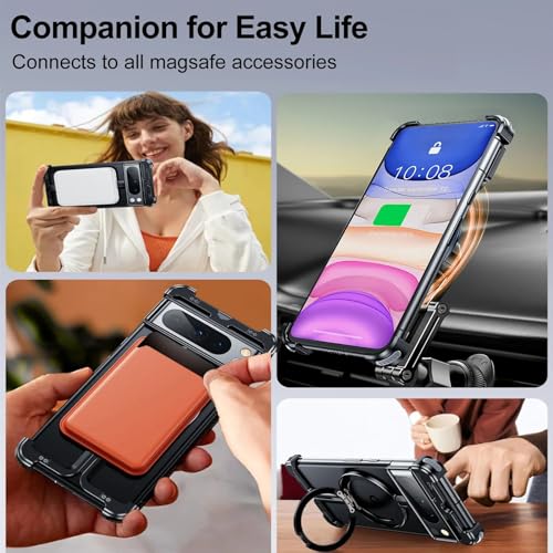 Coque sans cadre pour Google Pixel 8 Pro compatible MagSafe avec béquille rotative - 4