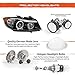 AKKON - For 06-08 BMW E90 3-Series 4 Doors Sedan Black Bezel Halogen Type [LED Halo] Ring Eye Lid Projector Headlights